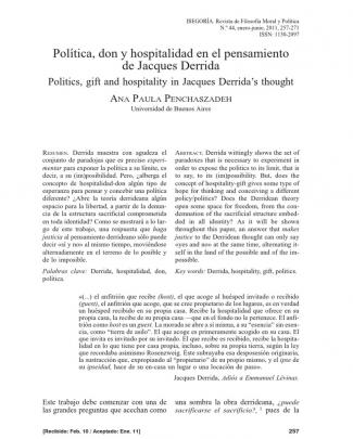 Ana Paula Penchaszadeh-políticas De La Hospitalidad