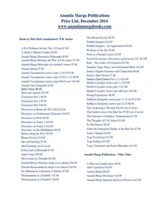 Am Publications Price List
