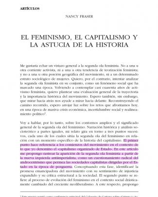 Nancy Fraser, El Feminismo El Capitalismo Y La Astucia De La Historia