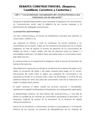 Debates Constructivistas - Baquero, Camillioni, Carretero Y Castorina