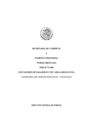 Nmx-b-073-1984 Elevadores De Pasajeros Y De Carga Rieles Guia